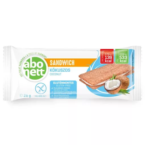 Abonett Sandwich Kókuszos - Gluténmentes - 26 g