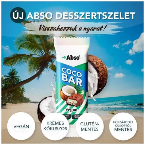 Abso Coco Bar - Kókuszos vegán desszert szelet - 35 g