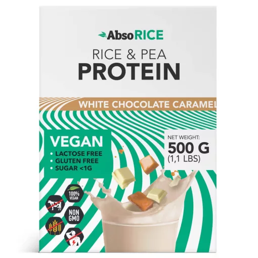 AbsoRICE - Fehércsokoládé ízű vegán fehérjepor - 500 g