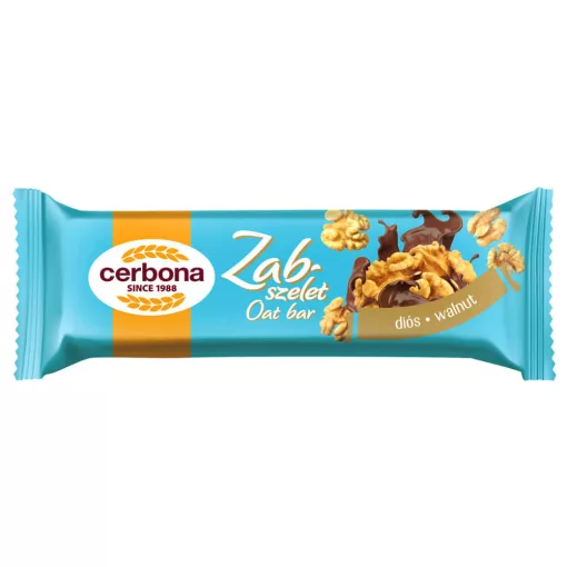 Cerbona Diós zabszelet, kakaós bevonó talppal 20 x 40 g / 20 db