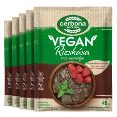   Cerbona Vegán étcsokoládés rizskása málnával gluténmentes - Tízórai csomag / 5 x 45 g