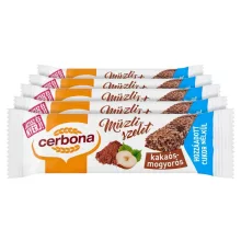 Cerbona Kakaós-mogyorós müzliszelet Cukor hozzáadása nékül édesítőszerrel - Tízórai csomag / 5 x 20 g