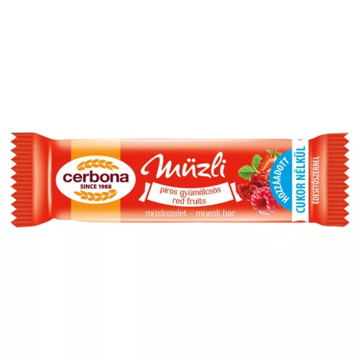 Cerbona Piros-gyümölcsös müzliszelet 20 g