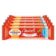Cerbona Piros-gyümölcsös müzliszelet - Tízórai csomag / 5 x 20 g