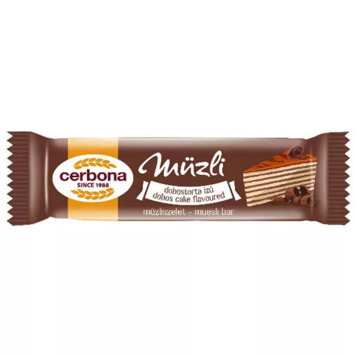Cerbona Dobostorta ízű müzliszelet, kakaós tejbevonó talppal 20 x 20g / 20 db