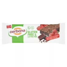 Cerbona Big Glutén- és laktózmentes Étcsokoládés-málnás müzliszelet 35 g