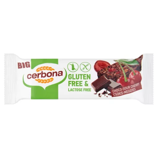 Cerbona Big Glutén- és laktózmentes Meggyes-csokoládés müzliszelet 35 g