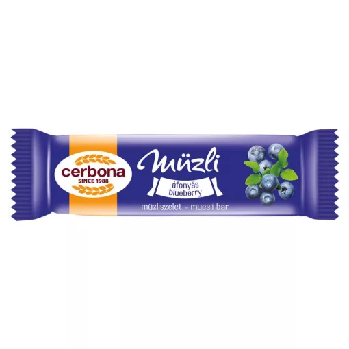 Cerbona Áfonyás müzliszelet joghurtos bevonóval 20 x 20 g / 20 db