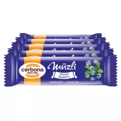   Cerbona Áfonyás müzliszelet joghurtos bevonóval - Tízórai csomag / 5 x 20 g