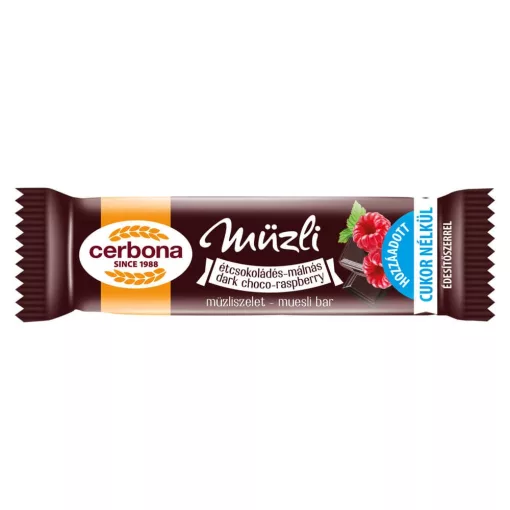 Cerbona Étcsokoládés-málnás müzliszelet 20 g