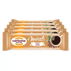   Cerbona Kávés müzliszelet fehér bevonó talppal - Tízórai csomag / 5 x 20 g