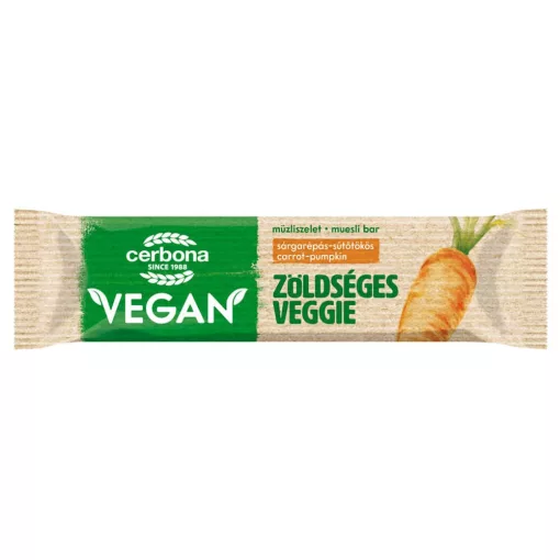 Cerbona Vegan Sárgarépás-sütőtökös müzliszelet - 20 x 25 g / 20 db