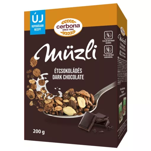 Cerbona Étcsokoládés müzli 200 g (dobozos)