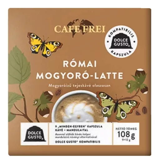 Café Frei, Dolce-Gusto Római-mogyoró-latte kávékapszula, 9db kapszula/dobozos kiszerelésben