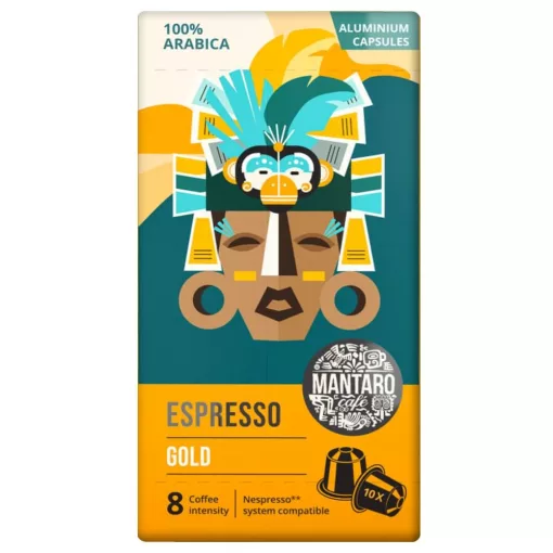 Mantaro Espresso Gold kapszulás kávé 10 x 5,2g / 10 kapszulás kiszereléssel