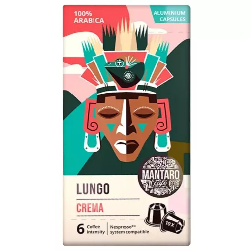 Mantaro Lungo Crema kapszulás kávé 10 x 5,2g / 10 kapszulás kiszereléssel