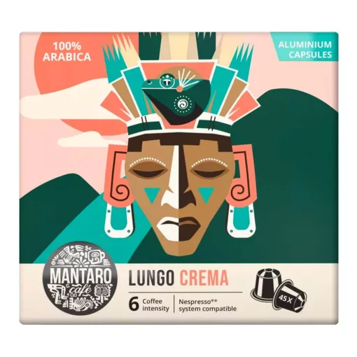 Mantaro Lungo Crema kapszulás kávé 45 x 5,2g / 45 kapszulás kiszereléssel