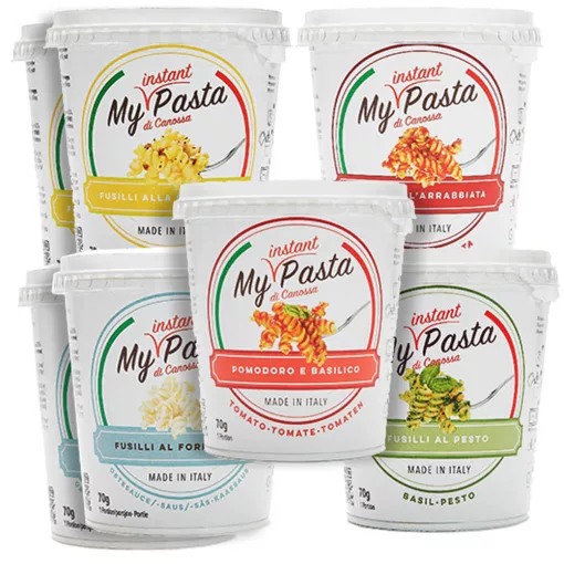 My Instant Pasta orsótészta vegyes ízekben - Tábori, 7 napos vegyes-mix - 7x70 g / 7 napos csomag