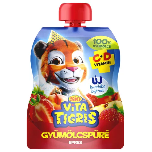 Sió Vitatigris Eper gyümölcspüré 100% - 90 g